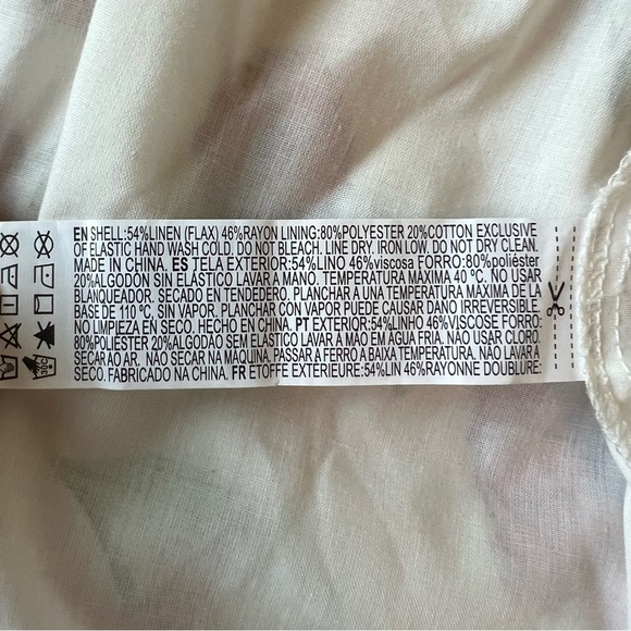 2/$30 Forever 21 Linen Pink and Cream Spaghetti Strap Mini Sundress - Picture 14 of 14